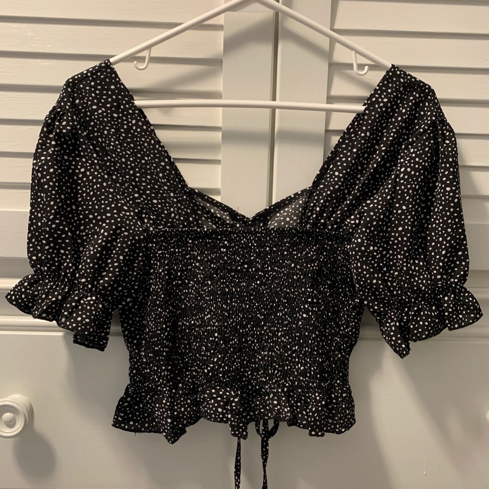 Black and White Blouse
